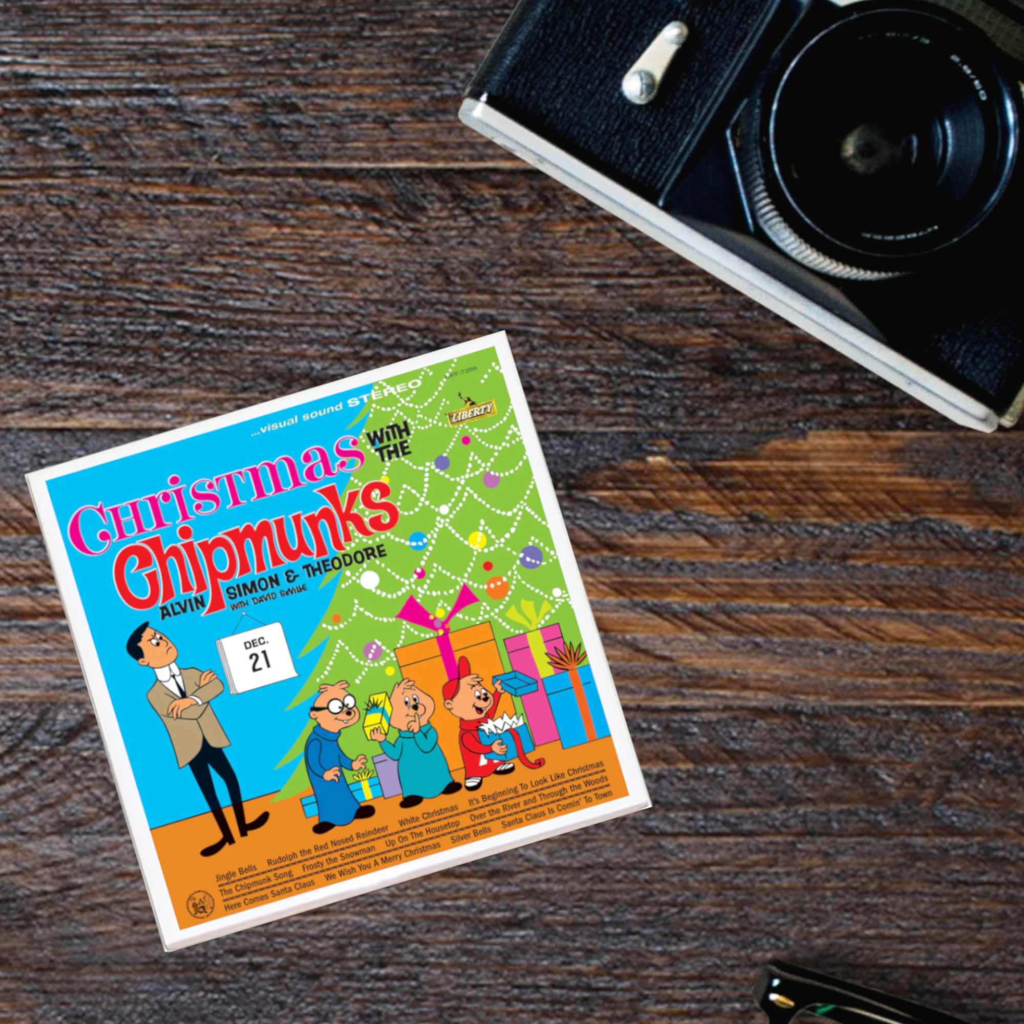 Christmas with the Chipmunks Album Holiday Coaster
